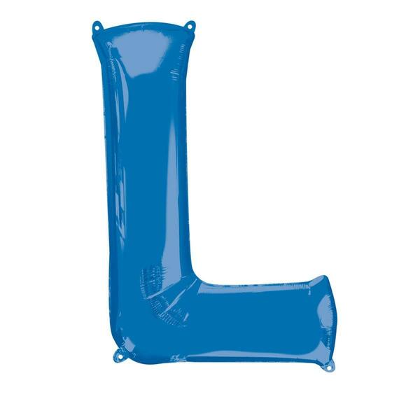 Anagram 34 in. Letter L Shape Foil Balloon Blue 86458